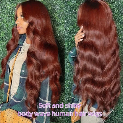 30 32 Inch Reddish Brown Hd Lace Front Human Hair Wigs Preplucked 13x4 Colored Human Hair 13x6 Lace Front Wigs Body Wave Wig