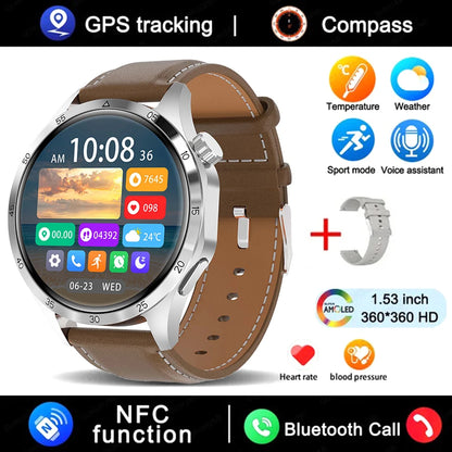 Smart Watch Men Watch 4 Pro AMOLED HD Screen Bluetooth Call NFC Health Monitoring Smartwatch 2024 New Watch GT4Pro