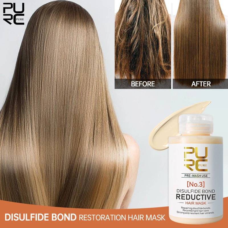 PURC Disulfide Bond Hair Mask Keratin Hair Treatment Smoothing Straightening Hair Cream Repair Damaged Hair Care Products