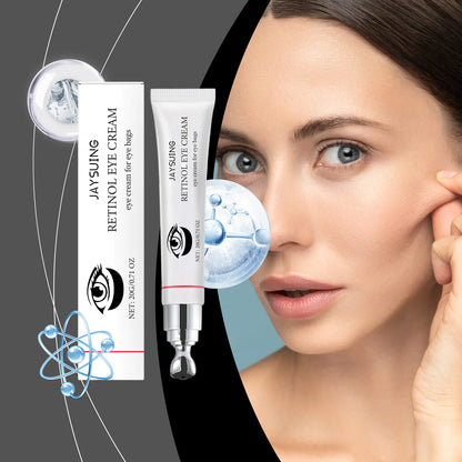 Jaysuing Retinol Roller Eye Cream Reduce Eyes Puffiness Moisturizing Care Cream Brightening Firming Lifting Under the Eyes Cream