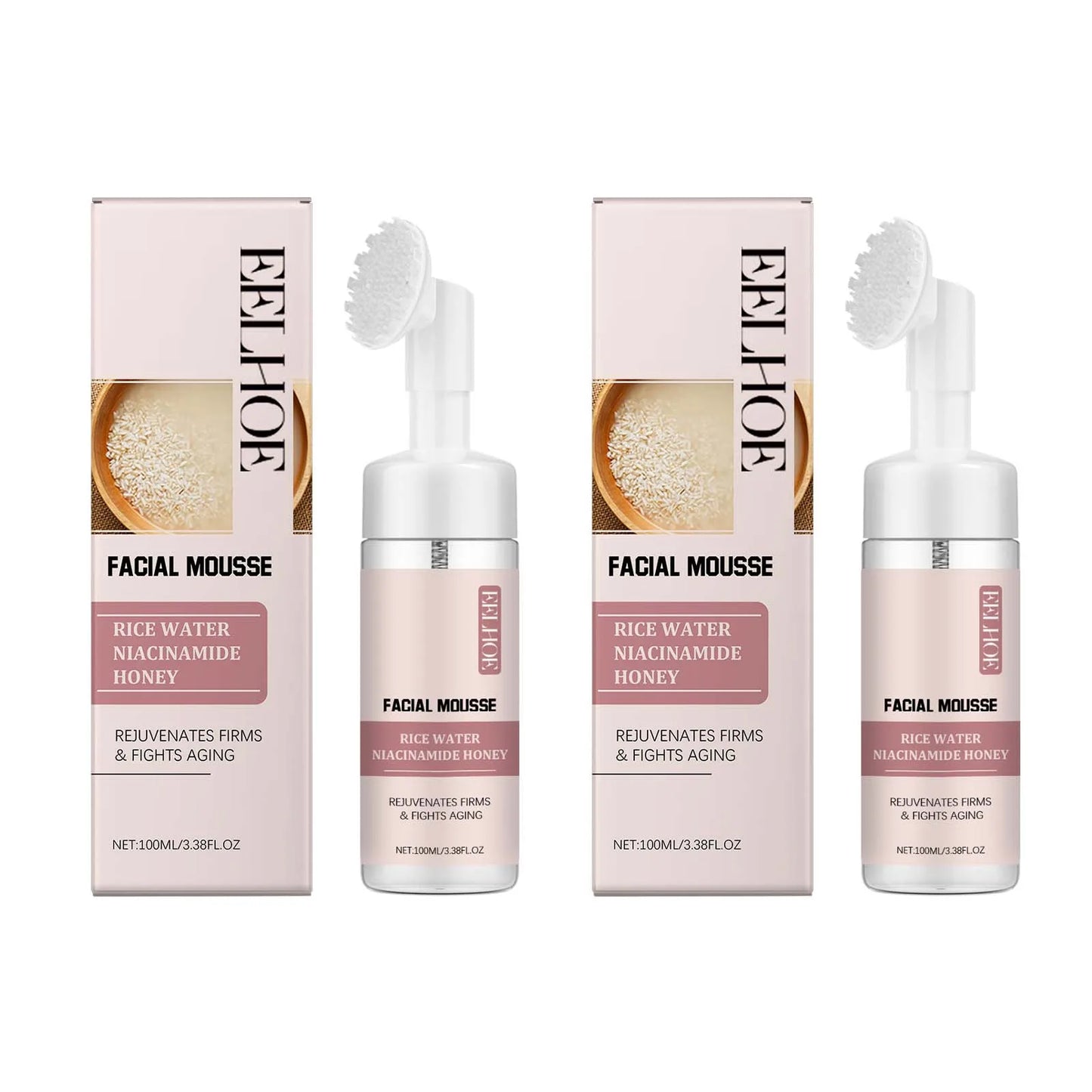 Rice Water Cleansing Mousse Oil Control Deep Cleaning Pores Moisturizing Brightening Soothing Rejuvenation Foam Face Wash Care