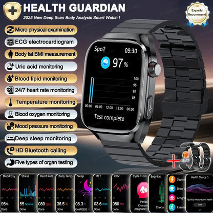 2025 New For Xiaomi Iatrology Grade Organ monitor Smart Watch Men ECG+PPG Uric Acid BP Blood Fat BT Call Sports Health Watches
