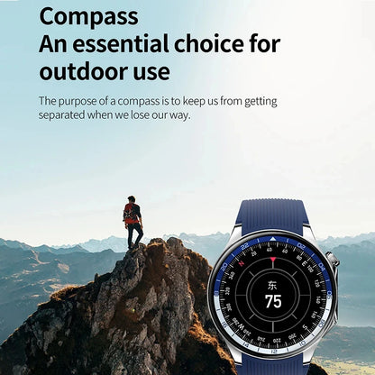 New For OPPO Smart Watch Men  GPS Trajectory Compass 466*466 AMOLED HD Screen Bluetooth Call 120+Sports Fitness Man Smartwatch