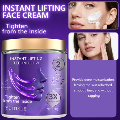 YUITIKUE Instant Lifting Cream, Collagen, Triple Anti-Wrinkle, Retinol, Hyaluronic Acid, suitable for all skin types
