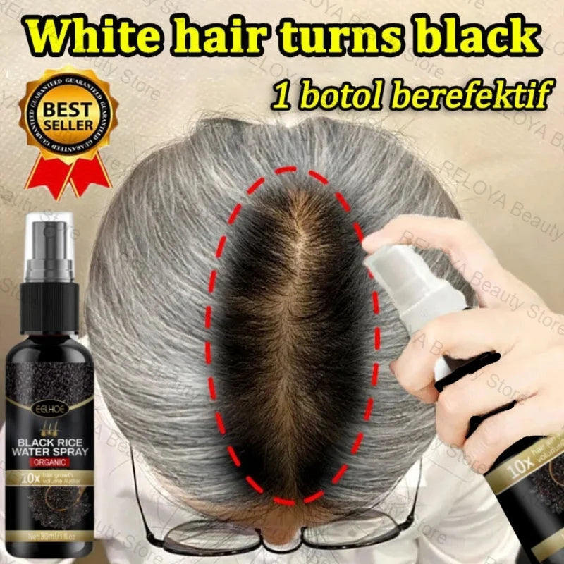 Gray White Hair Treatment Serum Cover White Hair To Black Natural Color Repair Spray Anti Loss Hair Restore Healthy Hair Care