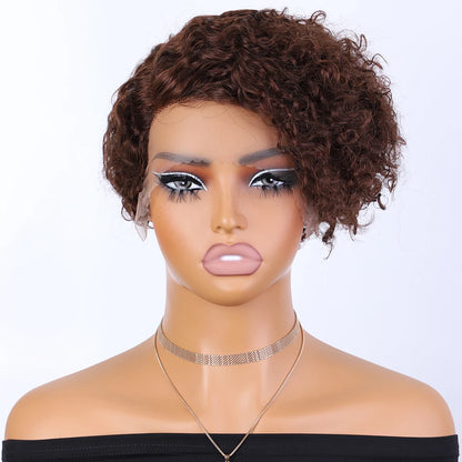 Black Pearl Pixie Wig Short Bob Wigs Curly Wigs Human Hair Wigs For Women 13x6x1 Lace Front Wigs Pelucas De Cabello 100 Humano