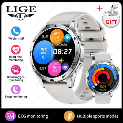 LIGE 2025 ECG AI Healthy Diagnose Smart Watch Men Women Heart Rate Blood Pressure Health Tracker Smartwatches For Xiaomi HUAWEI