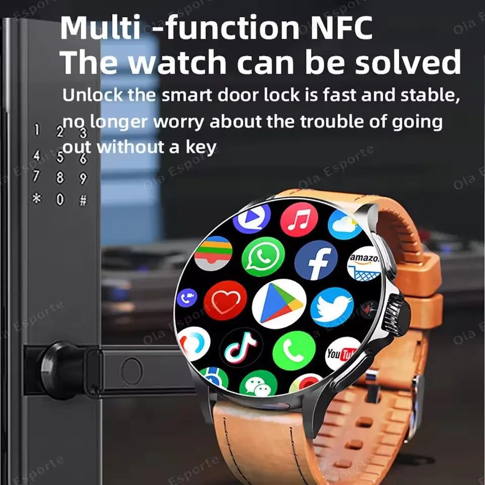2025 New GT200 Smart Watch Men Women AMOLED Display 4G+32G GPS HD Camera Video Call NFC 4G SIM Card Smartwatch For Android IOS