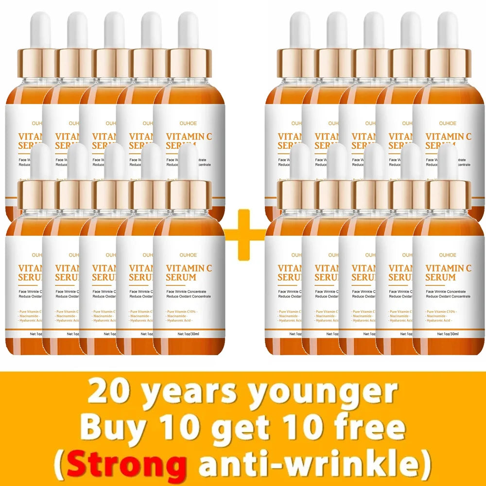 Vitamin C Wrinkle Remover Face Serum Lifting Firming Fade Fine Lines Anti-aging Essence Whitening Brighten Nourish Skin Care