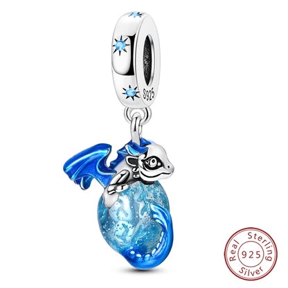 925 Sterling Silver Blue Purple Butterfly Perfume Bottle Starry Sky Hot Air Balloon Charms Beads Fit DIY S925 Bracelets Jewelry