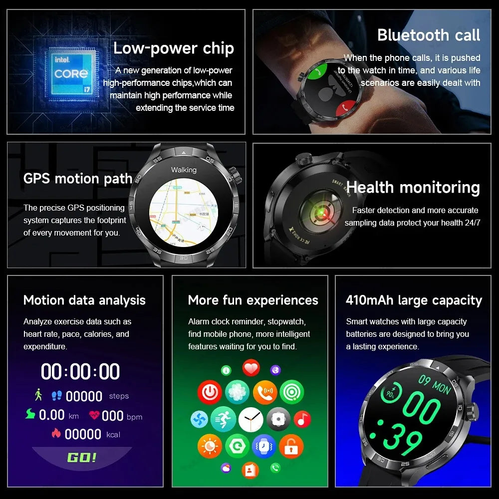 New For Huawei Xiaomi Military GPS NFC Smart Watch Men Compass Waterproof Outdoor Sport Tracker Bluetooth Call Smartwatch Women