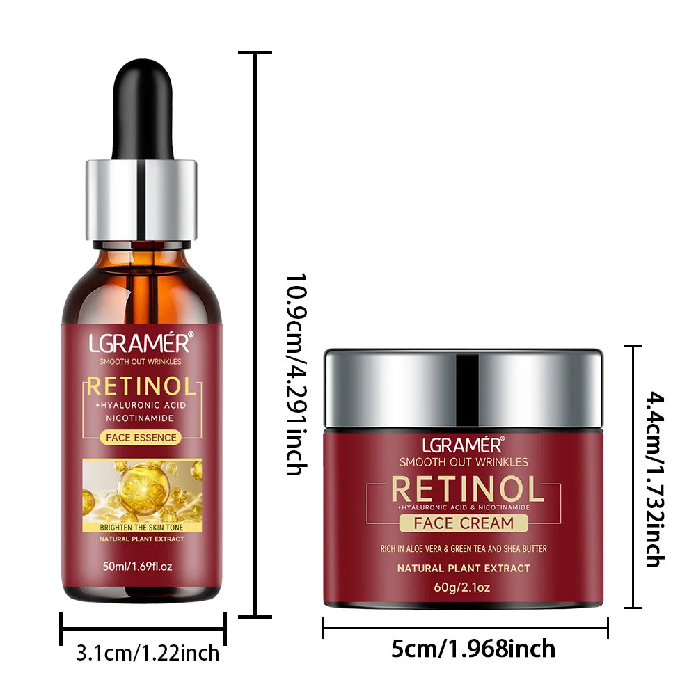 Retinol Serum Combo Face Cream Lifting Firming Repairing Moisturizing Nourishing Cream Brightening Skin Younger Face Skin Care