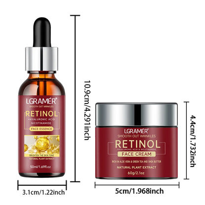 Retinol Serum Combo Face Cream Lifting Firming Repairing Moisturizing Nourishing Cream Brightening Skin Younger Face Skin Care