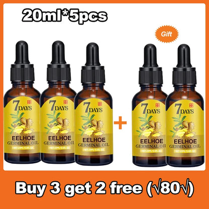 5pcs Ginger Hair Growth Serum Anti Hair Loss Fast Growing Hair Care Essential Oil Repair Damaged Scalp Treatment For Women Men