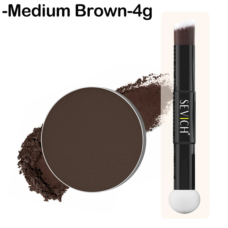 Mini Hairline Shadow Powder Waterproof Instant Hairline Powder Black Root Cover Up Hair Concealer Double Ended Makeup Brush