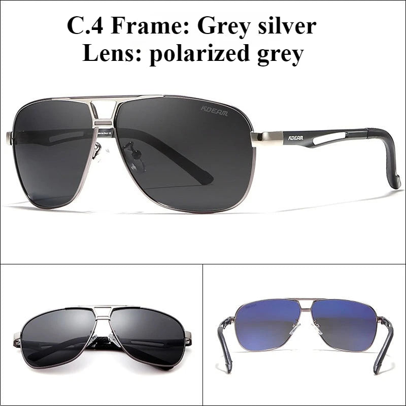 63-16 Metal Double Bridge Large Frame Polarized Sunglasses for Men Driving Reading Custom Prescription Glasses