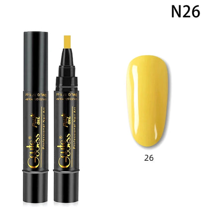 1 Pcs Pure Color Gel Nail Polish Pen For Nails Art Gel Semi Permanent Base Top Coat UV Gel Varnish Hybrid Neon Nail Polish
