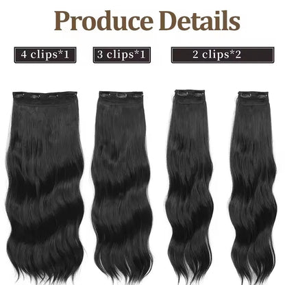24 Inches 4Pcs/lot 220gram Bio Synthetic Body Wavy Piano Blond 27/613 Clips In Hair Extensions Natural Heat Resistant Fiber