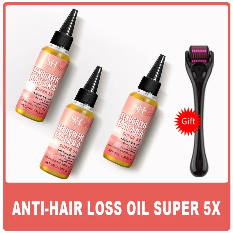 Super Fast 5x Hair Growth Oil Fenugreek Anti-Hair Loss Oil Rosemary Hair Regrowth Chebe Batana Butter  Amla Oils For Men Women