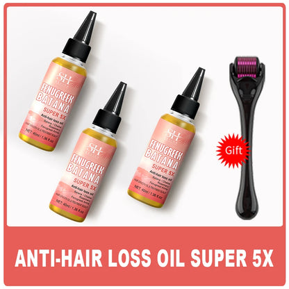 Super Fast 5x Hair Growth Oil Fenugreek Anti-Hair Loss Oil Rosemary Hair Regrowth Chebe Batana Butter  Amla Oils For Men Women