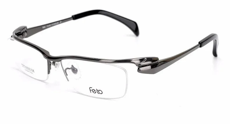 Ultra-light Semi-rimless Pure Titanium Business Eyeglasses Frame For Men 1153 Style Myopia Be Matched Myopia Glasses Deep