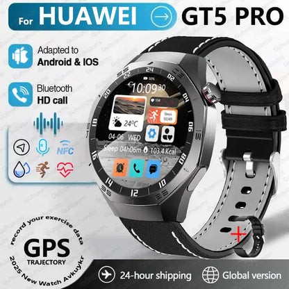 2025 For Huawei GT5 Pro Smartwatches Men HD AMOLED Screen GPS trajectory Health Monitor BT Call 1.52" Fitness Smartwatches IP68
