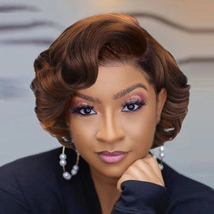 Wignee Body Wave Short Wig Brown Color Synthetic Hair Wigs For Women Side Part Wigs On Sale Clearance Cosplay Wig Daily Use