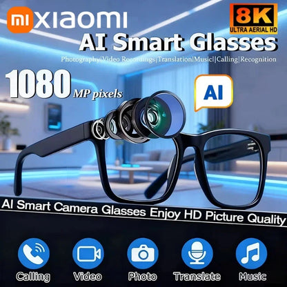 Xiaomi 8K HD AI Smart Glasses Photochromic Multifunction Bluetooth Calling Voice Assistant Music Player Translate Camera Glasses