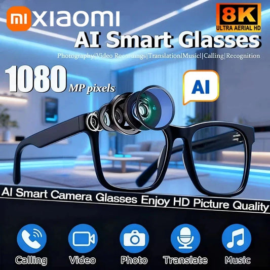 Xiaomi 8K HD AI Smart Glasses Photochromic Multifunction Bluetooth Calling Voice Assistant Music Player Translate Camera Glasses