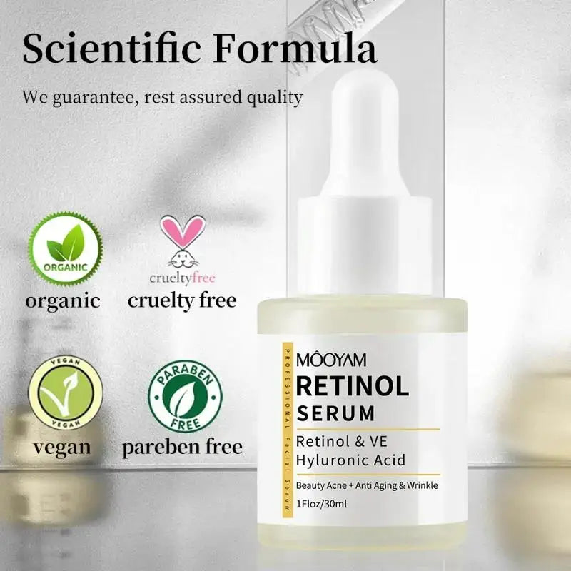Retinol Facial Essence 2.5% with Hyaluronic Acid VE Anti-Aging Serum for Smooth Skin And Acne Treatment face Reduces Wrinkles
