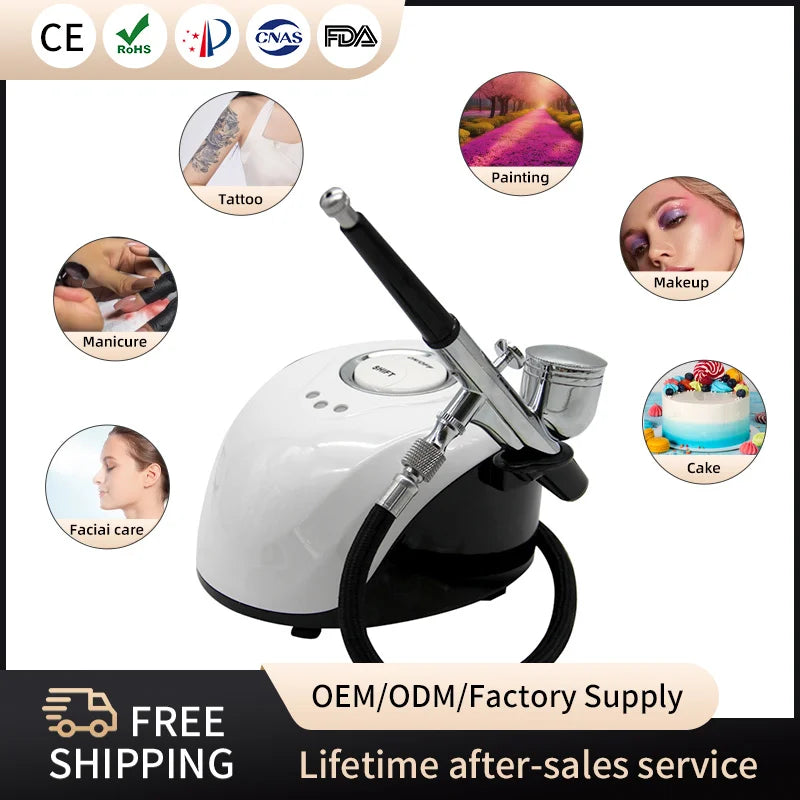 Portable Airbrush Nano Water Oxygen Facial Injector Facial Injector Tattoo Cake Makeup Mist Airbrushes Compressor Paint Nail Art
