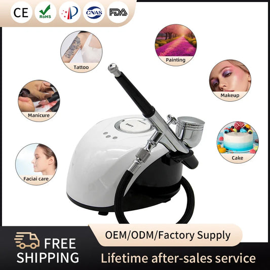 Portable Airbrush Nano Water Oxygen Facial Injector Facial Injector Tattoo Cake Makeup Mist Airbrushes Compressor Paint Nail Art