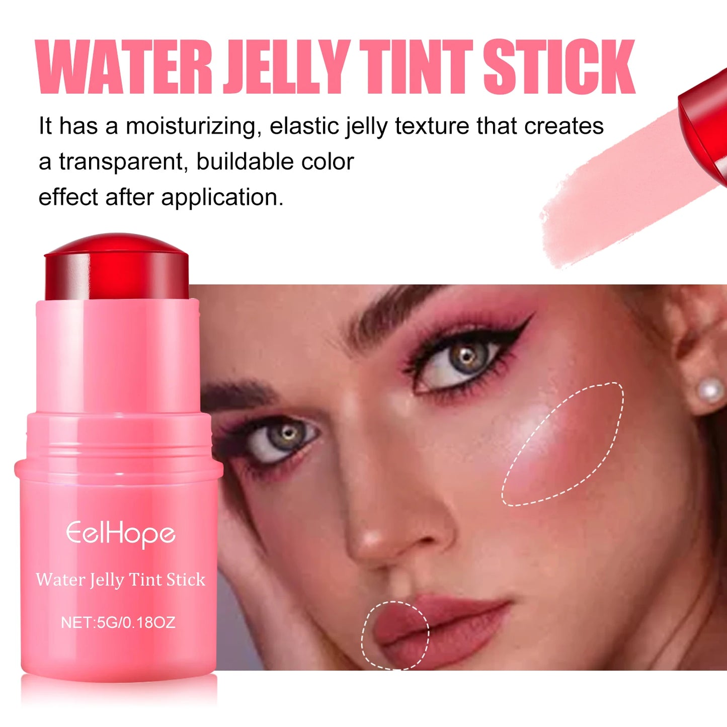 Milk Jelly Powder Blusher Moisturized Blusher Stick Long Lasting Brighten Matte Facial Contour Rouge Makeup Lip Tint