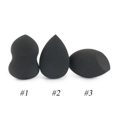 Custom Your Logo Cosmetics Beauty Sponge Latex Free and Vegan Makeup Black Sponge Set  Powder Cream Liquid Application with Box