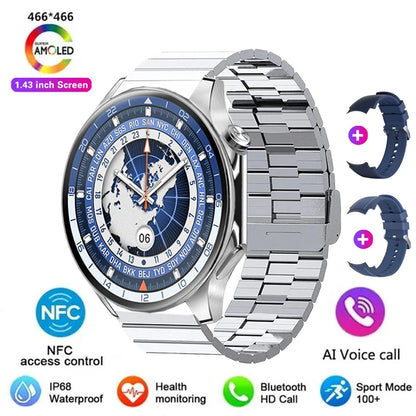 New For OPPO Smart Watch Men  GPS Trajectory Compass 466*466 AMOLED HD Screen Bluetooth Call 120+Sports Fitness Man Smartwatch