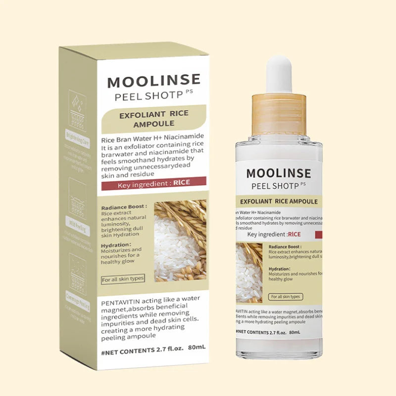 Korean White And Black Rice Exfoliating Serum Facial Moisturizing Soften Blackhead Removal Hydrating Pore Shrinking Skin Care