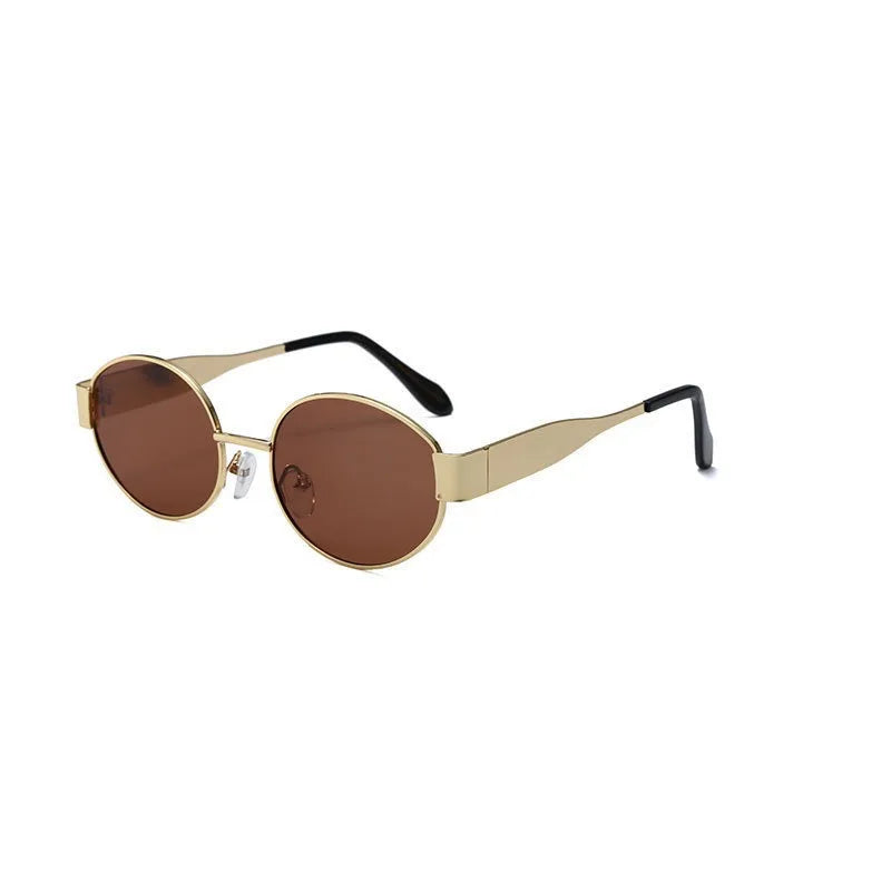 Luxury Metal Brand Sunglasses for Men and Women Unisex Designer Fashion Sun Glasses Oval Unisex Stylish Eyewear Shades