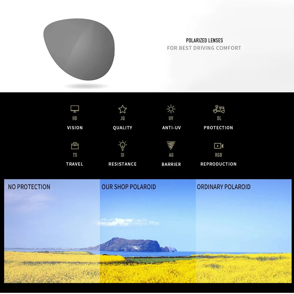 2024 New Fashion Vintage Square Polarized Sunglasses Classic Driving Fishing Brand Designer Sun Glasses Travel Sunglasses UV400