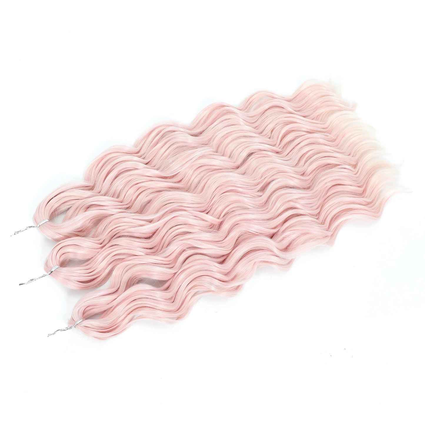 Anna 3Pcs 24Inches 300g Ombre Rainbow Loose Body Wave Twist Crochet Braids Sliver White 60# Synthetic Hair Wavy Extension Braids