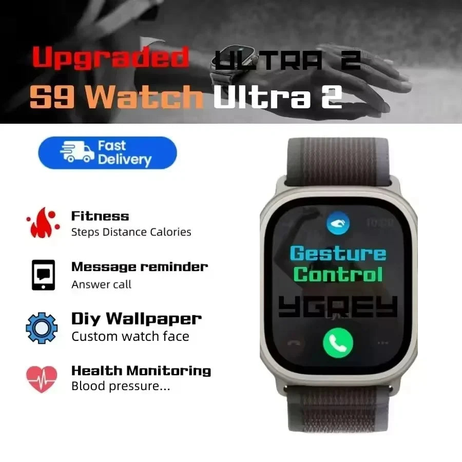 7 Watch Straps New S100 Ultra Smartwatch 2.2 HD Amoled Circular Screen ECG Monitoring Reloj inteligente with Protective Case