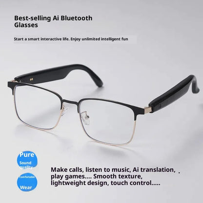 AI Bluetooth Glasses Translation, Listening Calling Driving Open Voice Smart Glasses Prescription Glasses Men's Sunglasses