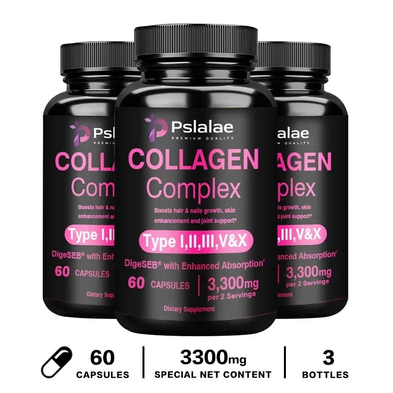 Collagen Complex Capsules - Brighten Skin Tone and Help Joint and Cardiovascular, Skin, Hair, Nails & Digestive Health