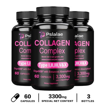 Collagen Complex Capsules - Brighten Skin Tone and Help Joint and Cardiovascular, Skin, Hair, Nails & Digestive Health