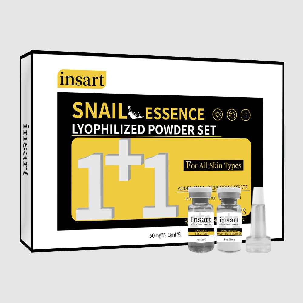 Anti-Aging Snail Essence Lyophilized Powder Set for Wrinkle Removal Hydrating Firming Skin Brighten Face Serum Korean Cosmetics