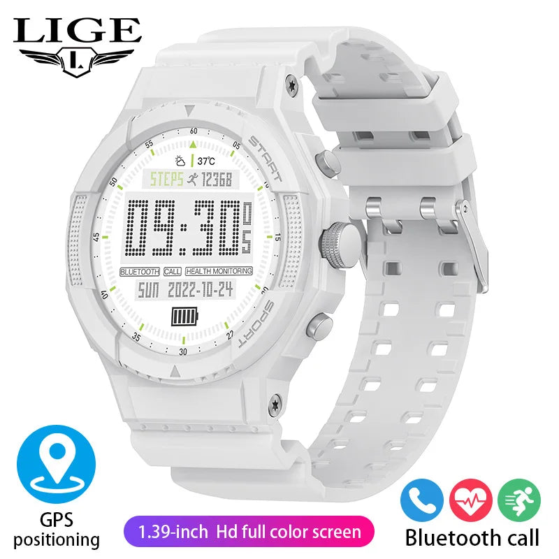 LIGE Smart Watch Woman Fitness Bluetooth Call Rubber Strap Bracelet Waterproof Heart Rate Tracker For Android IOS Smartwatch GPS