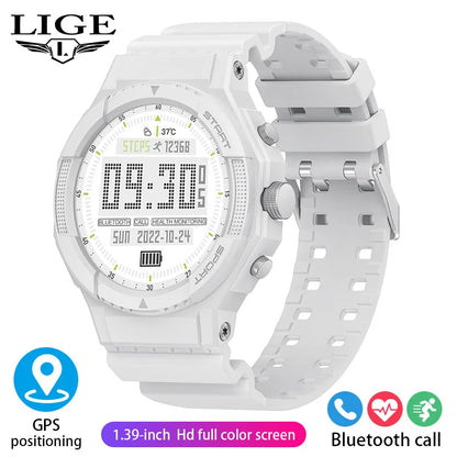 LIGE Smart Watch Woman Fitness Bluetooth Call Rubber Strap Bracelet Waterproof Heart Rate Tracker For Android IOS Smartwatch GPS
