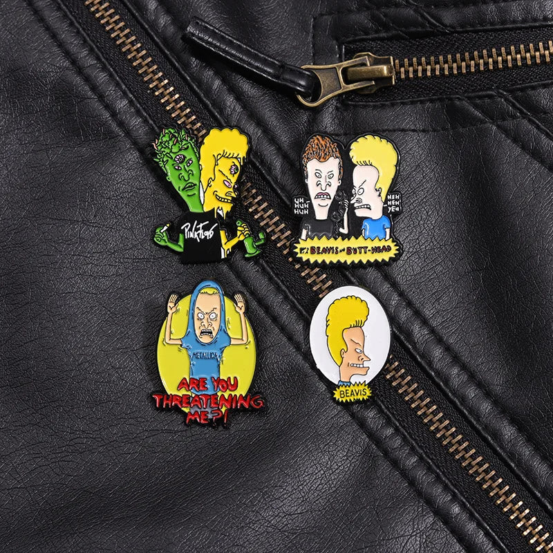 Movie Comedy Animated Brooch Enamel Pins Funny Cartoon Characters Metal Brooch Lapel Badge Jewelry Accessories Friends Gifts