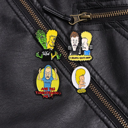 Movie Comedy Animated Brooch Enamel Pins Funny Cartoon Characters Metal Brooch Lapel Badge Jewelry Accessories Friends Gifts