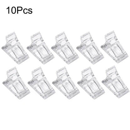 1/5/10Pcs Acrylic Nail Clip Transparent Gel Building Tips Clips Finger Nail Polish Extension UV Clamps Manicure Art Builder Tool