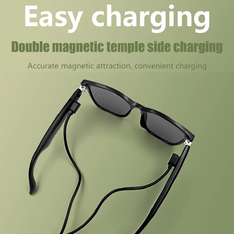 GS08 Smart Glasses AI Voice Asisstant Music Calling Noise Reduction Anti-blue BT TWS Glasses UV400 Protection Men Women Sticker